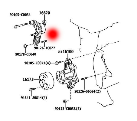 OEM 16620-0H020 16620-28041 TENSION ROLLER FOR TOYOTA ALPHARDI(H1_2.4 (ANH10W)